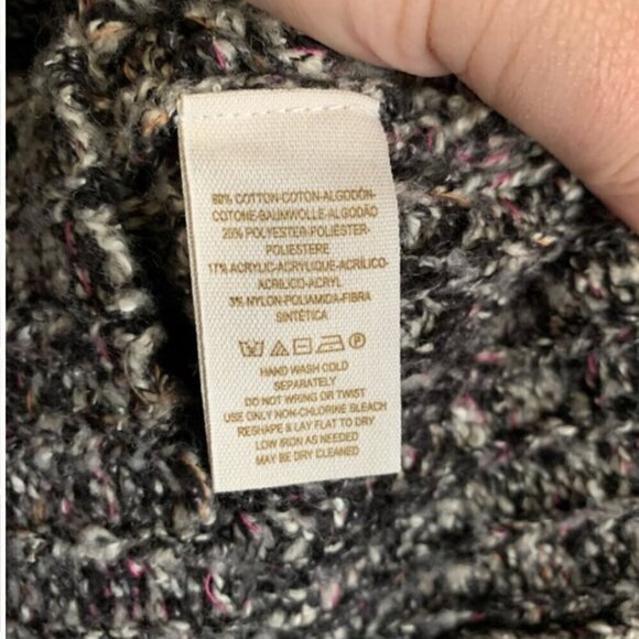 Free People Salt & Pepper Zip Moto Jacket Sweater Size L - Picture 6 of 7